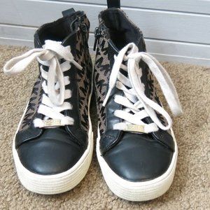 Michael Kors Ashton Girls High Top Size 13 Black MK Logo Size Zip